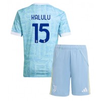 Juventus Pierre Kalulu #15 Bortatröja Barn 2025-26 Kortärmad (+ Korta byxor)